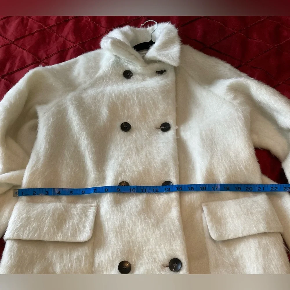 New Topshop Doubled-Breasted Trench – Size US 8 - Ivory